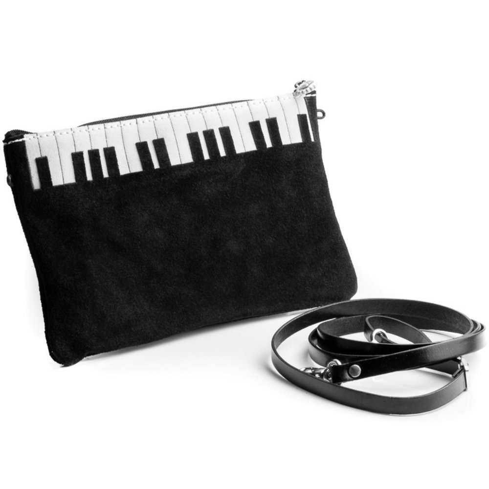 Suede Leather Piano Crossbody Purse